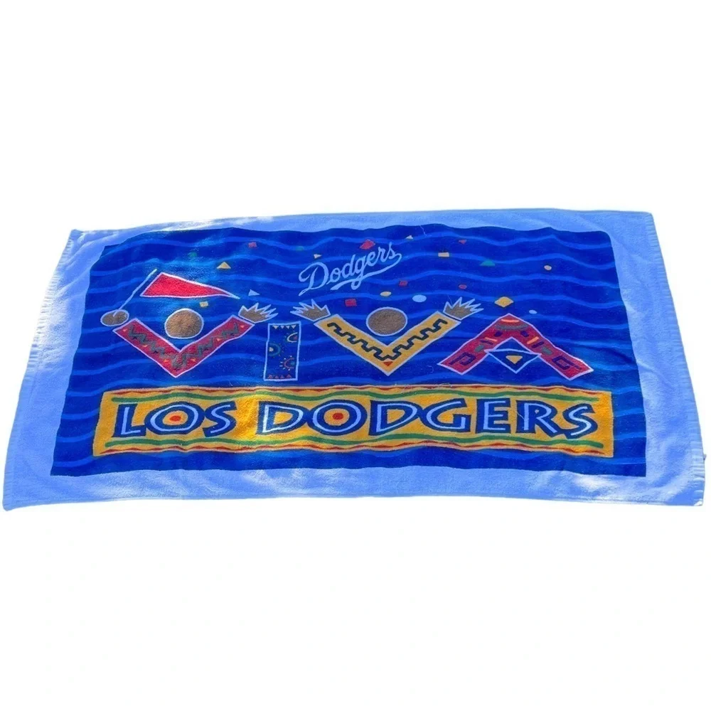 Vintage Los Angeles Dodgers LA MLB Promotional Beach Towel Viva Los Dodgers